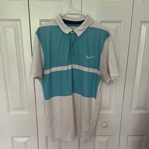 Nike Golf Blue and White Athletic Polo Shirt